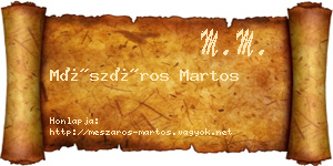 Mészáros Martos névjegykártya